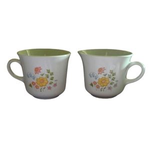Vintage Corning Corelle Spring Meadow Creamer and Mug